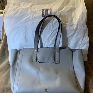 Ivanka Trump large grey Soho leather tote